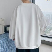 Áo Hoodie Sweater chất NỈ under Hà Nội, ÁO phom Rộng 100 Cotton Nam Nữ Unisex  - Trắng trơn,L