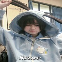 Áo Hoodie tai thỏ dễ thương có thiết kế thêu để mặc thường ngày