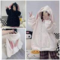 áo hoodie tai thỏ hồng hot trend