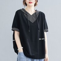 Áo Hoodie Tay Ngắn Dáng Rộng Thời Trang Mùa Hè Cho Nữ