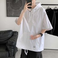 Áo Hoodie Tay Ngắn Dáng Rộng Thời Trang Mùa Hè Dễ Phối Đồ Cho Nam