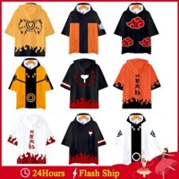 Áo Hoodie Tay Ngắn In Họa Tiết Naruto 3D Xxs-4Xl Thời Trang Cho Nam