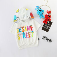 Áo hoodie tay ngắn SESAME STREET