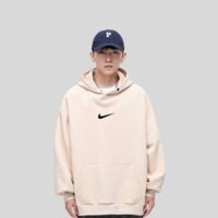 Áo Hoodie thêu dày dặn nam nữ, Áo Khoác Nỉ Unisex hoodie nike bấm cúc chính hãng chất nỉ bông cotton cao cấp siêu ấm