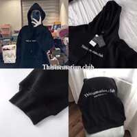Áo hoodie THISISEMOTION.CLUB UNISEX màu ĐEN form xuông rộng