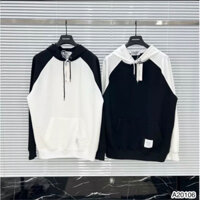 Áo Hoodie Thom Viền Kẻ Đen Trắng Cực Đẹp 2023 - Áo Hoodie Nam Đen Trắng Chất Nỉ Dày Dặn