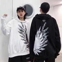 Áo hoodie thun cotton in hình cánh chim