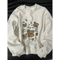 Áo hoodie tôn dáng nam nữ thu đông phong cách Hàn Quốc mẫu mới áo dài tay in họa tiết chui đầu dáng gầy rộng rãi