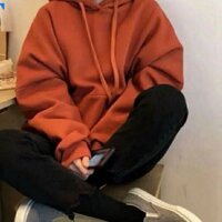 ÁO HOODIE TRƠN NAM NỮ MÀU CAM ĐẤT HD002