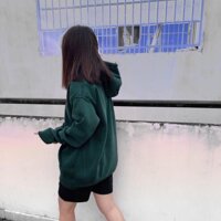 Áo Hoodie Trơn Nhiều Màu kèm ảnh thật  - XANH RÊU,L dưới 1m75 75kg