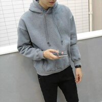 Áo Hoodie trơn vải nỉ - Xám