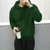 Áo Hoodie trơn vải nỉ - Xanh rêu