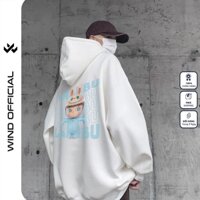 Áo hoodie unisex form rộng WIND LABUBU BLUE áo khoác zip dây kéo thời trang nam nữ nỉ bông oversize