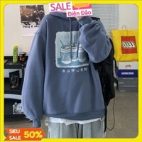 Áo hoodie unisex form rộng Happy, Áo sweater nam nữ hàn quốc