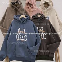 Áo Hoodie Unisex Hoạt Hình Gấu Nam Nữ Couple Siêu Xinh Hàn Quốc - Thu Đông Khoác Chống Nắng - THIÊN HÀ SHOP ÁO HOODIE - M - nâu