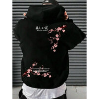 ÁO HOODIE UNISEX NAM NỮ HOA ANH ĐÀO CÓ BIGSIZE CHẤT NỈ NGOẠI DÀY MỊN CAO CẤP- ÁO KHOÁC CHUI TAY DÀI FORM RỘNG