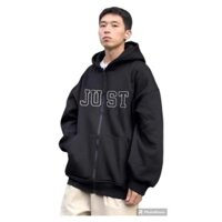 Áo Hoodie Zip - Áo Hoodie nỉ lót bông JUST  unisex form rộng hàng Quảng Châu nhiều màu sắc HL33 - Halu.Shop