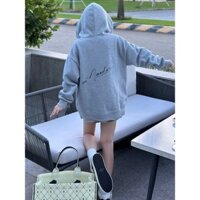 Áo Hoodie Zip in Chữ Ký AMADUS Form Rộng Nam Nữ Unisex , Áo Khoác Nỉ Xám Tiêu Mũ Trùm 2 Lớp