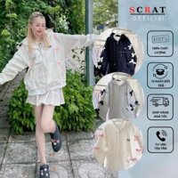Áo Hoodie Zip In Logo Mặt Cười Cute, Áo Khoác Đính Nơ Dễ Thương Thời Trang Unisex Chất Nỉ Bông Form Rộng-SCRAT