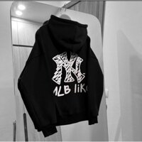 Áo hoodie zip MlB Like khóa kéo nỉ bông siêu dày form rộng ,áo khoác zip MlB Like nam nữ Bico Studio