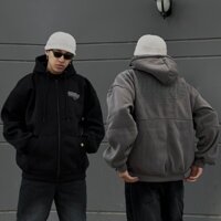 Áo hoodie zip nam nữ local brand unisex bigsize - Áo khoác nỉ bông dầy dặn dây kéo có mũ to mặc cặp đôi Pandax Polime