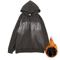 Áo Hoodie Zip Nỉ Ngoại JUMP - Áo khoác nỉ dây kéo nam nữ Unisex HD290 - Kèm Ảnh Thật - XÁM CHÌ