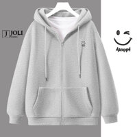 Áo Hoodie Zip THÊU, Áo Khoác Nam Nữ Unisex By JOLI Mã AH Chất Nỉ Bông Form Rộng Mũ 2 Lớp J Joli Trendy