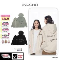 Áo hoodie zip unisex local brand HZD1321 Miucho nỉ chân cua dày dặn in basic