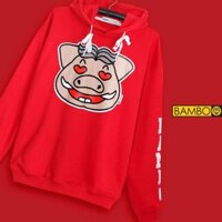 Áo hoodies BAMBO mẫu unisex màu đỏ