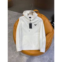 Áo hoodies unisex màu đen trắng trơn logo EmporioArmani cao cấp 2023