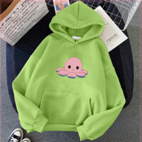 Áo Hooide mũ Cotton 2 lớp in hình Bach tuộc hồng, Áo hoodie nam nữ thiết kế thời trang Jena