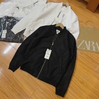 Áo Jacket Bomber 2 lớp Zara men xịn cản nước chống gió túi có khuy bấm hai màu đen trắng trẻ trung