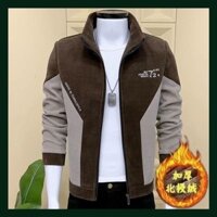 Áo Jacket mẫu mới thu đông áo khoác nhung kẻ khâu cổ đứng ôm dáng phong cách Hàn Quốc trang phục nam thời trang Nam Thường Ngày kk