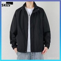 Áo Jacket mùa xuân Áo khoác nam màu đen trang Phục Nam mẫu mỏng mẫu mới xuân thu áo nam