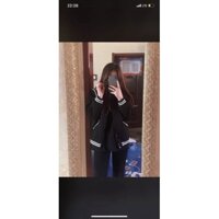 Áo Jacket Nỉ Vai Phối Da Unisex 🌸 Vyvystore FREESHIP 🌸 Áo Khoác Nam Nữ Dáng Rộng Phối Sọc ĐEN TRẮNG