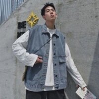 Áo jean ghi lê nam nữ unisex form rộng phong cách Hàn Quốc 2021