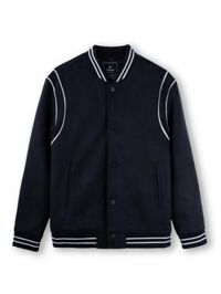 Áo khoác 2 lớp da lộn cổ bomber phối vai FWCL001