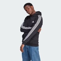 Áo Khoác Adidas Chính Hãng - Essentials Fleece 3-Stripes Hoodie - Đen | JapanSport IB4028