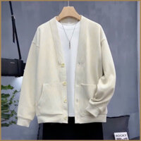 Áo khoác, áo cardigan kiểu dáng unisex nam nữ chất len tăm dày dặn, mềm mịn phối túi trước 2 bên phong cách hàn quốc