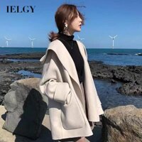 Áo khoác áo choàng len phong cách Pháp phù hợp cho nữ IELGY