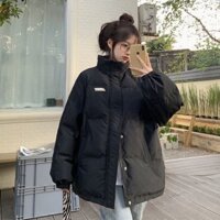 áo khoác, áo phao nam nữ cao cổ có logo CN dáng rộng unisex đủ màu