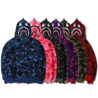 Áo khoác Bape cá mập WGM thêu,Bape 1màu đỏ tím  xanh dương hồng xanh  lá cây nam nữ