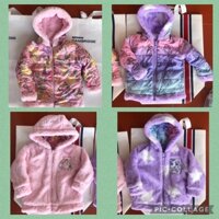 Áo khoác bé gái DN 2-5 tuổi 🌈 Áo mặc 2 mặt lớp gió lớp lông xuất dư 1221