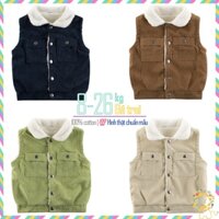 Áo khoác bé trai áo gile cho bé áo khoác lót lông cừu mềm mại ấm áp