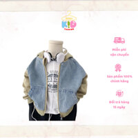 Áo khoác bé trai nỉ phối jean phong cách cho bé 10-35kg
