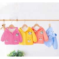 áo khoác bên phía ngoài gió cho trẻ em tai thỏ đẹp tươi cho bé trai bé gái từ 6-16kg. túi gấu