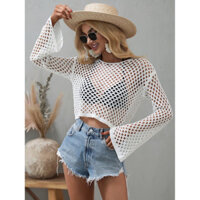 Áo khoác bikini che chắn cho kỳ nghỉ biển, áo tắm khoét lưng sexy, áo khoác chống nắng bãi biển-*&&
