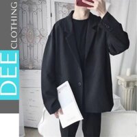 Áo khoác Blazer 2 lớp Nam phong cách Ullzang Áo vest nam đen thanh lịch ÁO BLAZER DÀI AD006