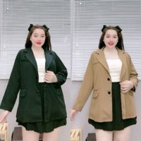 Áo khoác blazer bigsize nữ dáng vest tay dài thiết kế hai lớp có túi thật khuy nút cotton style công sở thanh lịch SM151