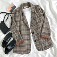 Áo khoác blazer caro 2 lớp